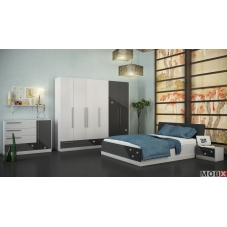 Dormitor Florena D6 gri lucios